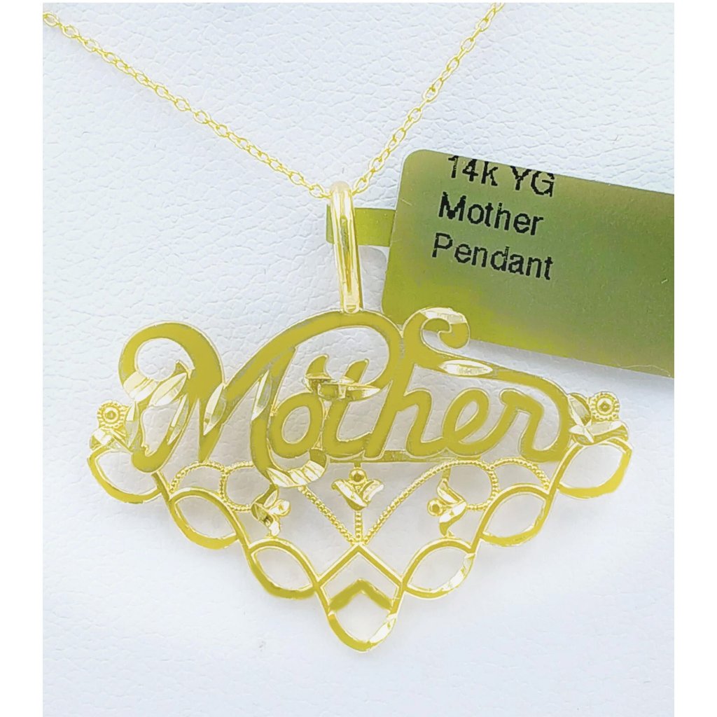 Mother Pendant 14k Solid Yellow Gold